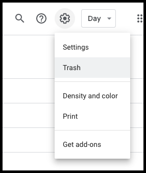 Google Calendar Trashcan